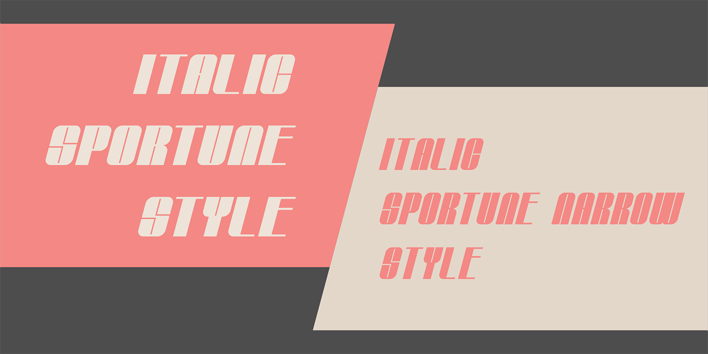 Sportune NARROW Italic Font preview